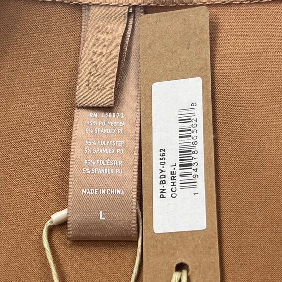 SKIMS Wet Jersey Cutout Bodysuit Ochre Womens Large - Picture 10 of 12